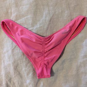 Pakaloha Bikini Bottoms - Puamana Ruched Bottom in Hot Pink, L